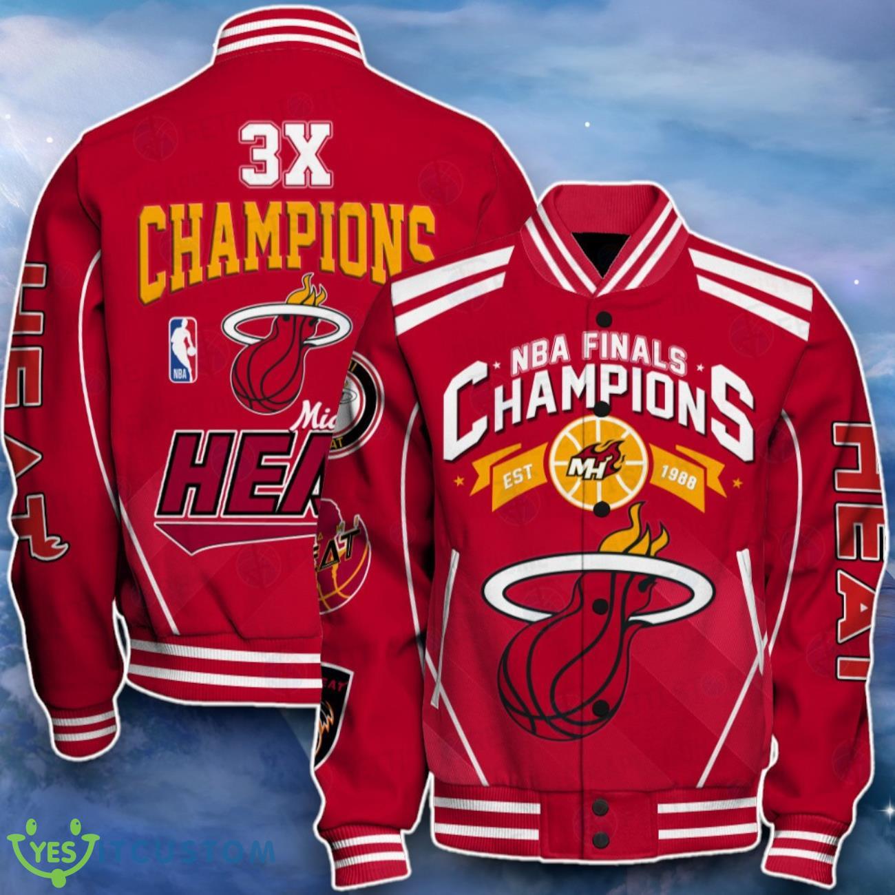 Miami Heat Baseball Jacket Great Design For Fans 7 Miami Heat Baseball Jacket Great Design For Fans Product Photo 1