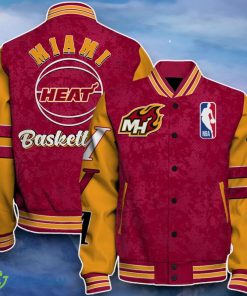 Miami Heat Baseball Jacket Impressive Design For Fans Product Photo 1
