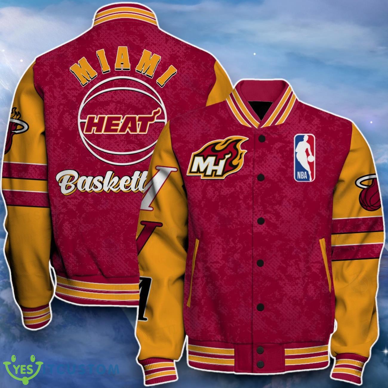 Miami Heat Baseball Jacket Impressive Design For Fans 7 Miami Heat Baseball Jacket Impressive Design For Fans Product Photo 1