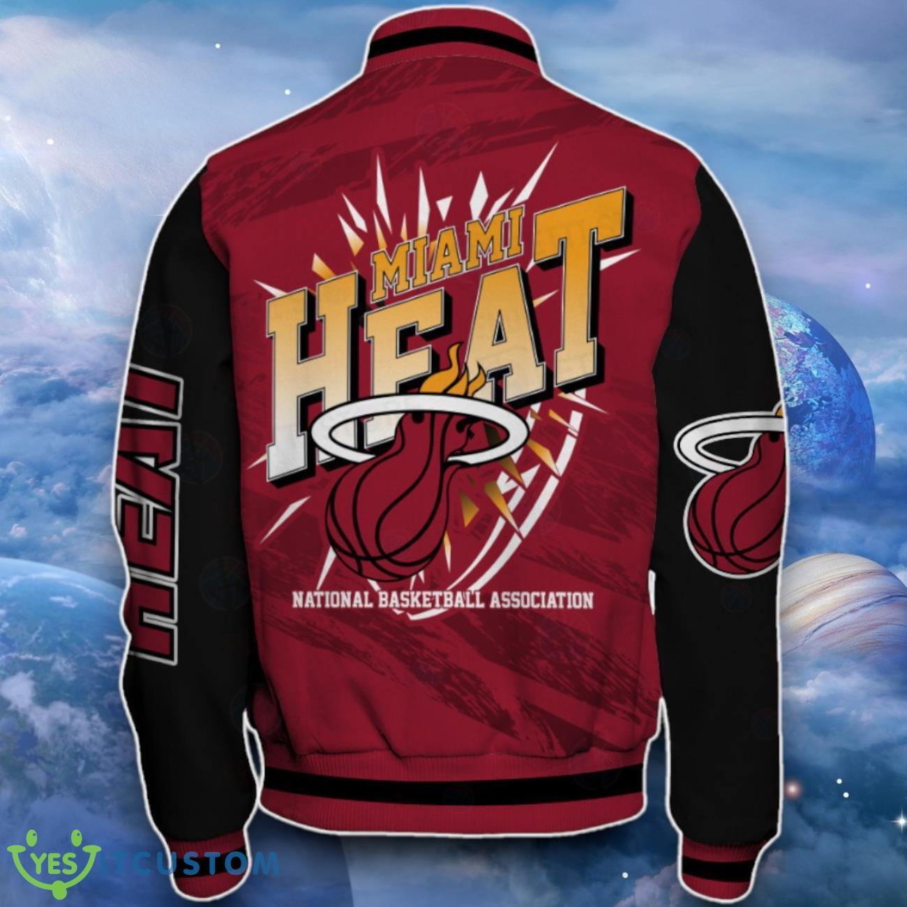 Miami Heat Baseball Jacket Perfect Choice For Fans 3 Miami Heat Baseball Jacket Perfect Choice For Fans Product Photo 3