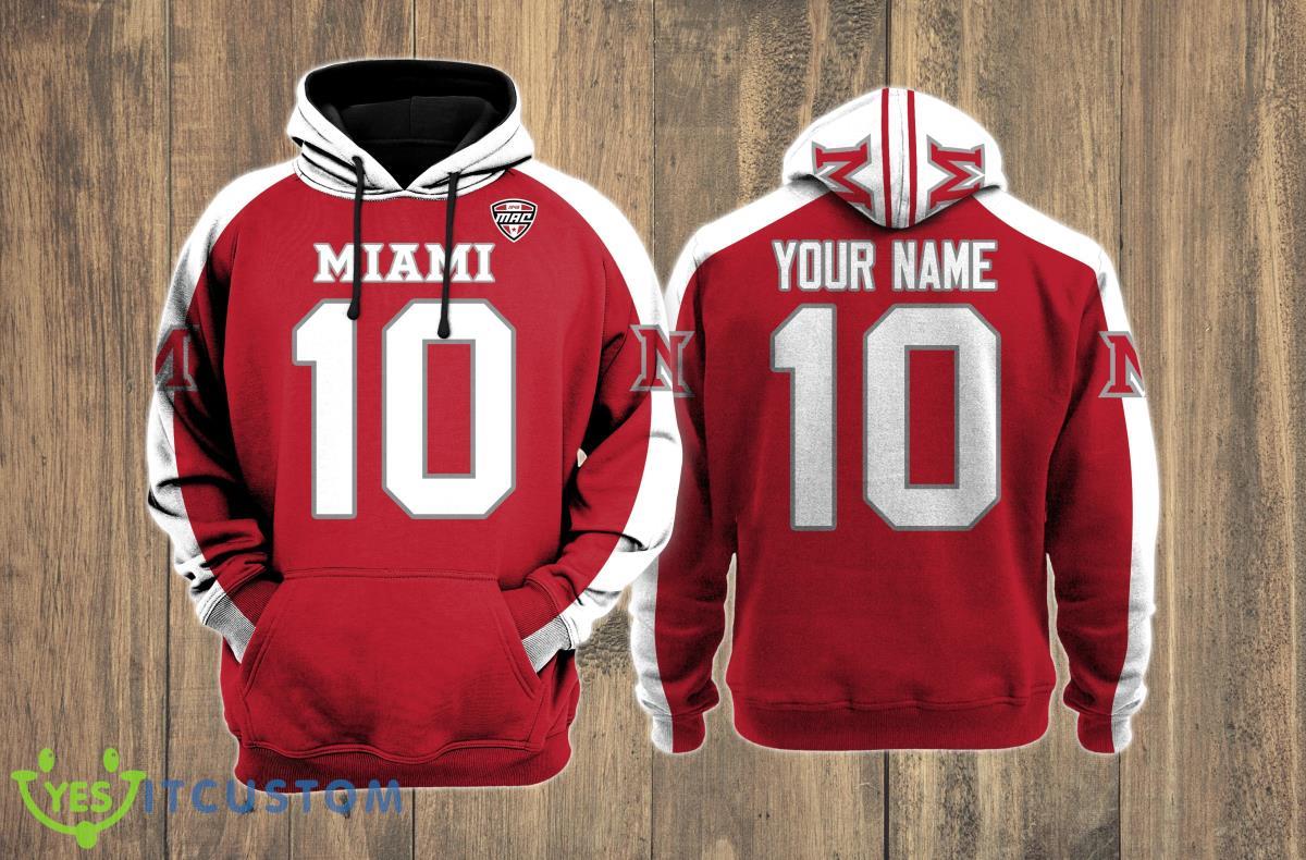 Miami RedHawks 3D Hoodie Style Gift Custom Name And Number 2 Miami RedHawks 3D Hoodie Style Gift Custom Name And Number Product Photo 1