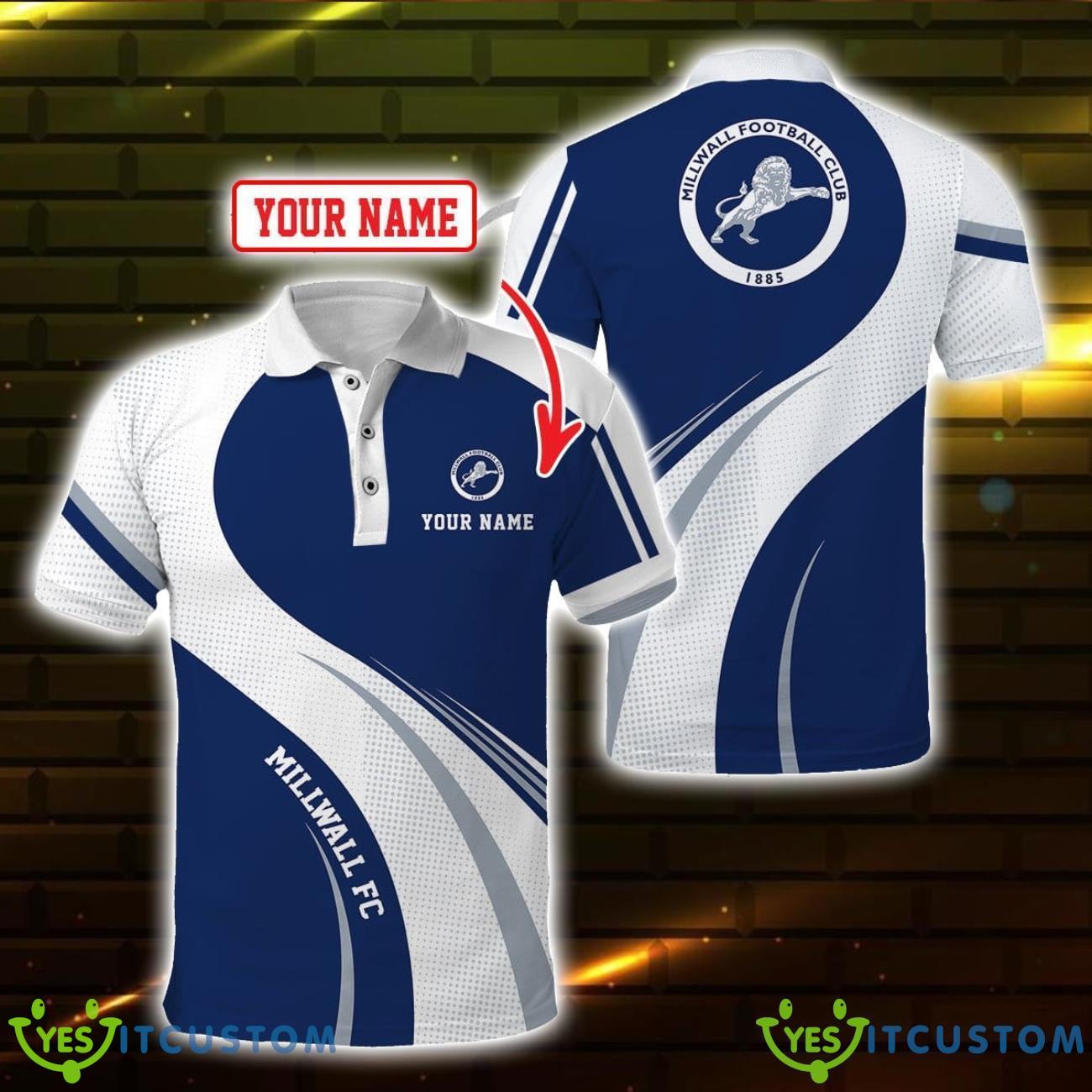Millwall FC Polo Shirt 3D Printed Personalized name For Fans 3 Millwall FC Polo Shirt 3D Printed Personalized name For Fans Product Photo 1