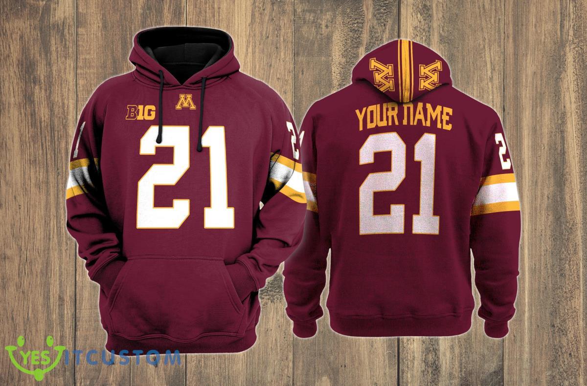 Minnesota Golden Gophers 3D Hoodie Style Gift Custom Name And Number 2 Minnesota Golden Gophers 3D Hoodie Style Gift Custom Name And Number Product Photo 1