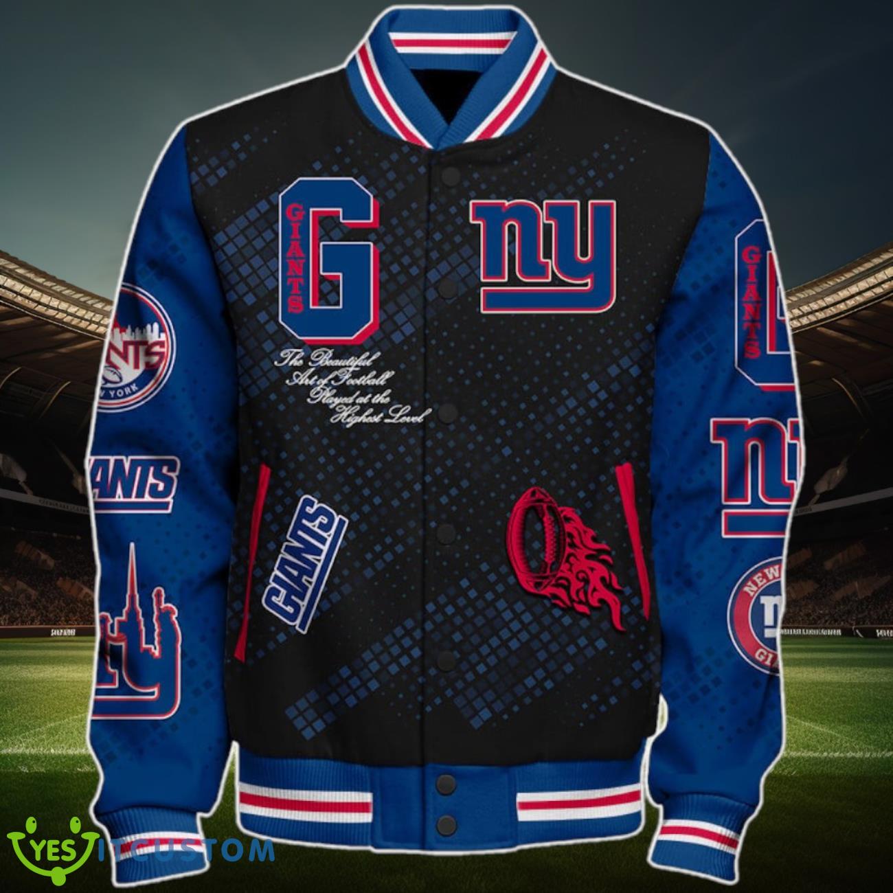 New York Giants NFL Baseball Jacket Dynamic Style For Fans 8 New York Giants NFL Baseball Jacket Dynamic Style For Fans Product Photo 2