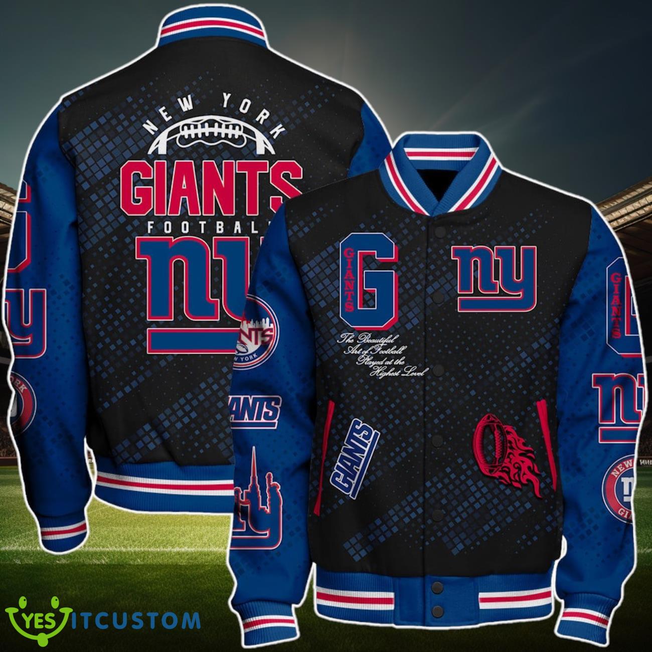 New York Giants NFL Baseball Jacket Dynamic Style For Fans 7 New York Giants NFL Baseball Jacket Dynamic Style For Fans Product Photo 1