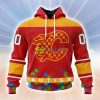 Personalized NHL Calgary Flames Personalized Unisex Kits Hockey Fights Against Autism Hoodie 3D All Over Print Classic Style Best Gift Product Photo 1