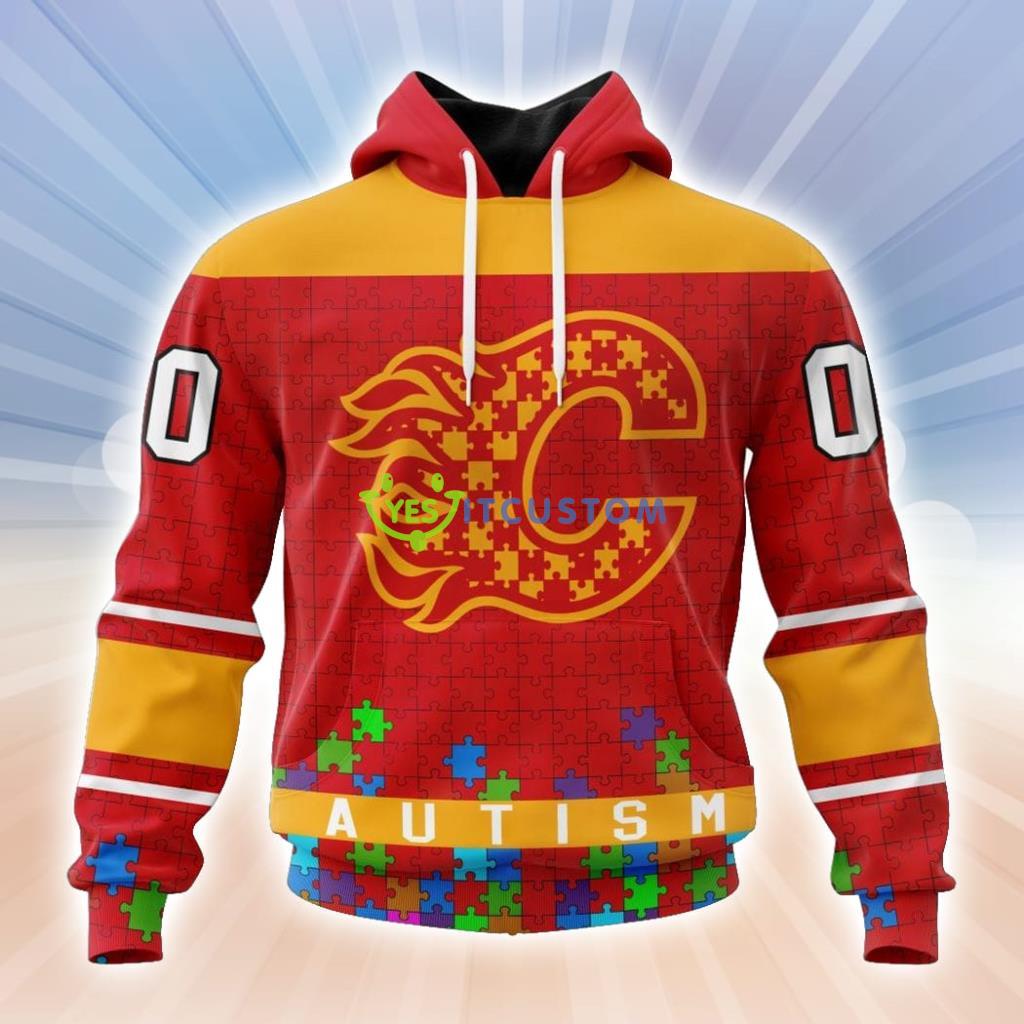 Personalized NHL Calgary Flames Personalized Unisex Kits Hockey Fights Against Autism Hoodie 3D All Over Print Classic Style Best Gift 2 Personalized NHL Calgary Flames Personalized Unisex Kits Hockey Fights Against Autism Hoodie 3D All Over Print Classic Style Best Gift Product Photo 1