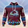 Personalized NHL Colorado Avalanche Personalized Unisex Kits Hockey Fights Against Autism Hoodie 3D All Over Print Classic Style Best Gift Product Photo 1