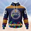 Personalized NHL Edmonton Oilers Personalized Unisex Kits Hockey Fights Against Autism Hoodie 3D All Over Print Classic Style Best Gift Product Photo 1