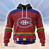 Personalized NHL Montreal Canadiens Personalized Design With Fearless Aganst Autism Concept Hoodie 3D All Over Print Classic Style Best Gift Product Photo 1