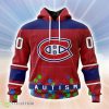 Personalized NHL Montreal Canadiens Personalized Unisex Kits Hockey Fights Against Autism Hoodie 3D All Over Print Classic Style Best Gift Product Photo 1