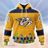 Personalized NHL Nashville Predators Personalized Unisex Kits Hockey Fights Against Autism Hoodie 3D All Over Print Classic Style Best Gift Product Photo 1