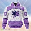 Personalized NHL San Jose Sharks Special Lavender - Fight Cancer Hoodie 3D All Over Print Classic Style Best Gift Product Photo 1