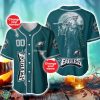 Philadelphia Eagles NFL 3D Personalized Name Halloween Baseball Jersey Shirt Product Photo 1