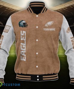 Philadelphia Eagles NFL Custom Name Baseball Jacket Dynamic Style For Fans 4 Philadelphia Eagles NFL Custom Name Baseball Jacket Dynamic Style For Fans Product Photo 2