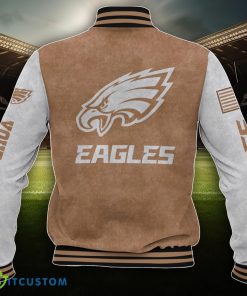 Philadelphia Eagles NFL Custom Name Baseball Jacket Dynamic Style For Fans 5 Philadelphia Eagles NFL Custom Name Baseball Jacket Dynamic Style For Fans Product Photo 3
