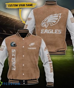 Philadelphia Eagles NFL Custom Name Baseball Jacket Dynamic Style For Fans Product Photo 1
