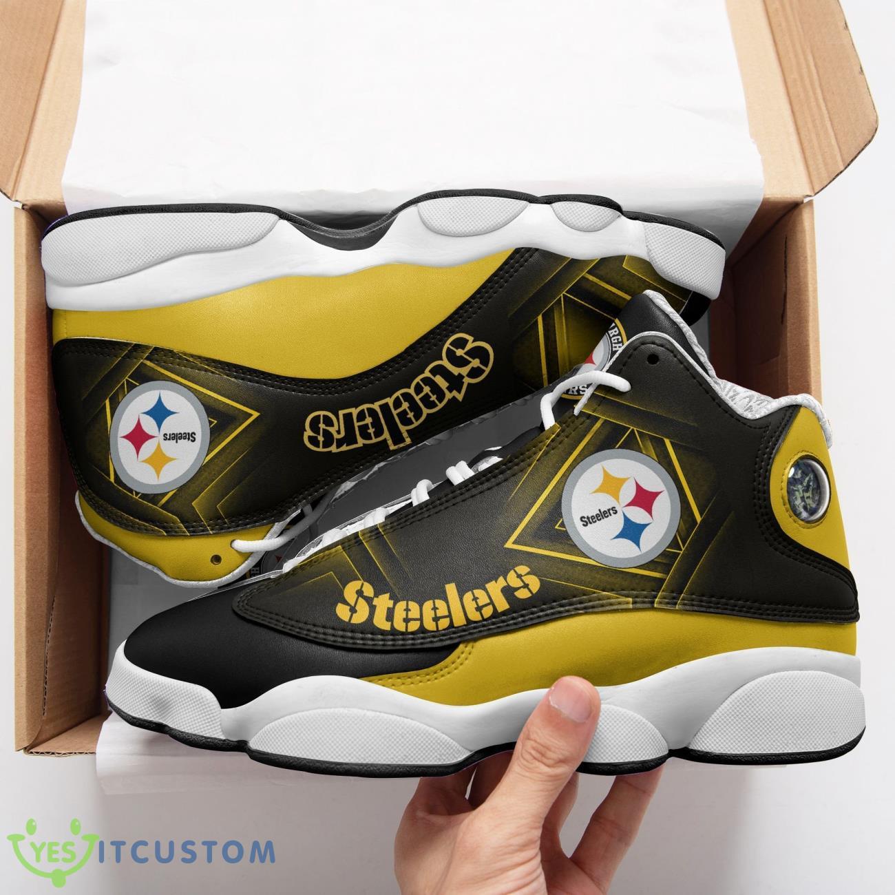 Pittsburgh Steelers Air Jordan 13 Sneakers Sport Season Gift 3 Pittsburgh Steelers Air Jordan 13 Sneakers Sport Season Gift Product Photo 1