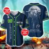 Seattle Seahawks NFL 3D Personalized Name Halloween Baseball Jersey Shirt Product Photo 1
