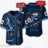 Tennessee Titans NFL 3D Personalized Fireball Logo Baseball Jersey Shirt Product Photo 1