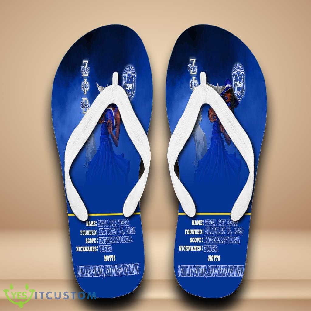 Zeta Phi Beta Motto Flip Flops For Men And Women 3 Zeta Phi Beta Motto Flip Flops For Men And Women Product Photo 1