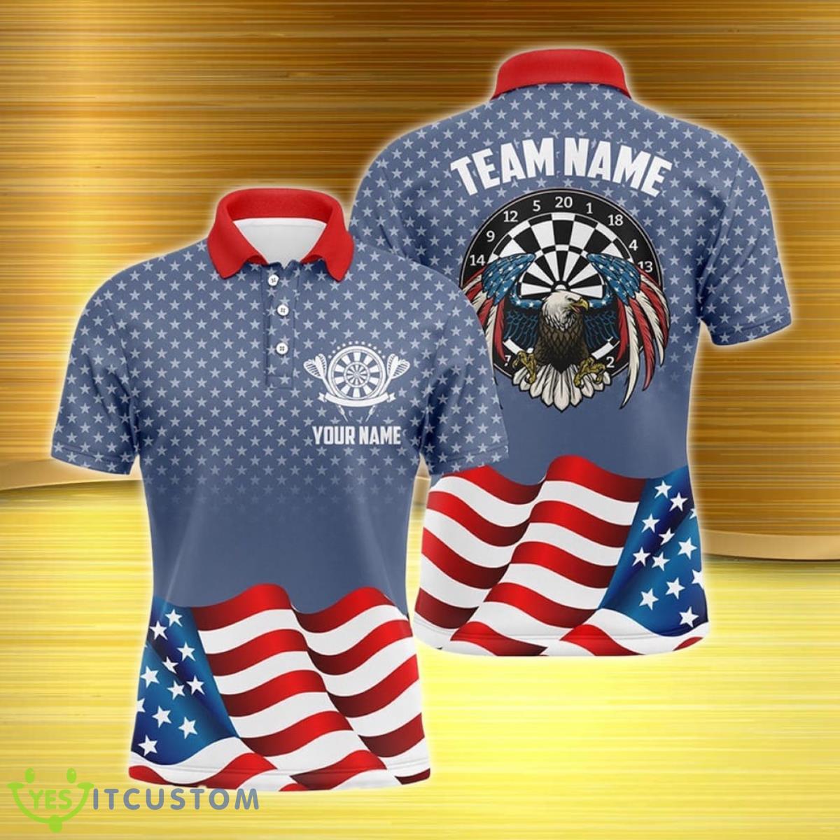 American Flag Patriotic Darts Men Polo Shirt Eagle Stars Pattern 1 American Flag Patriotic Darts Men Polo Shirt Eagle Stars Pattern Product Photo 1