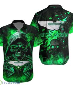 Aston-Martin Hawaiian Shirt Skull Design Custom Name For Men Women Aloha Gifts Product Photo 1