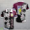 Aston Villa F.C 3D Polo Shirt All Oevr Printed Logo And Skull Product Photo 1