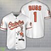 Baltimore Orioles Looney Tunes Bugs Bunny White 3D Baseball Jersey Shirt Custom Name Number Product Photo 1
