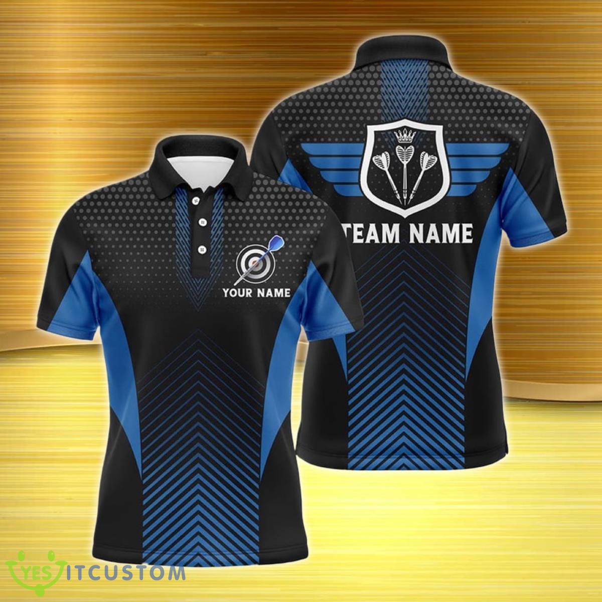 Black Blue Geometric Darts Men Polo Shirt Custom Cool Darts Shirt 3 Black Blue Geometric Darts Men Polo Shirt Custom Cool Darts Shirt Product Photo 1