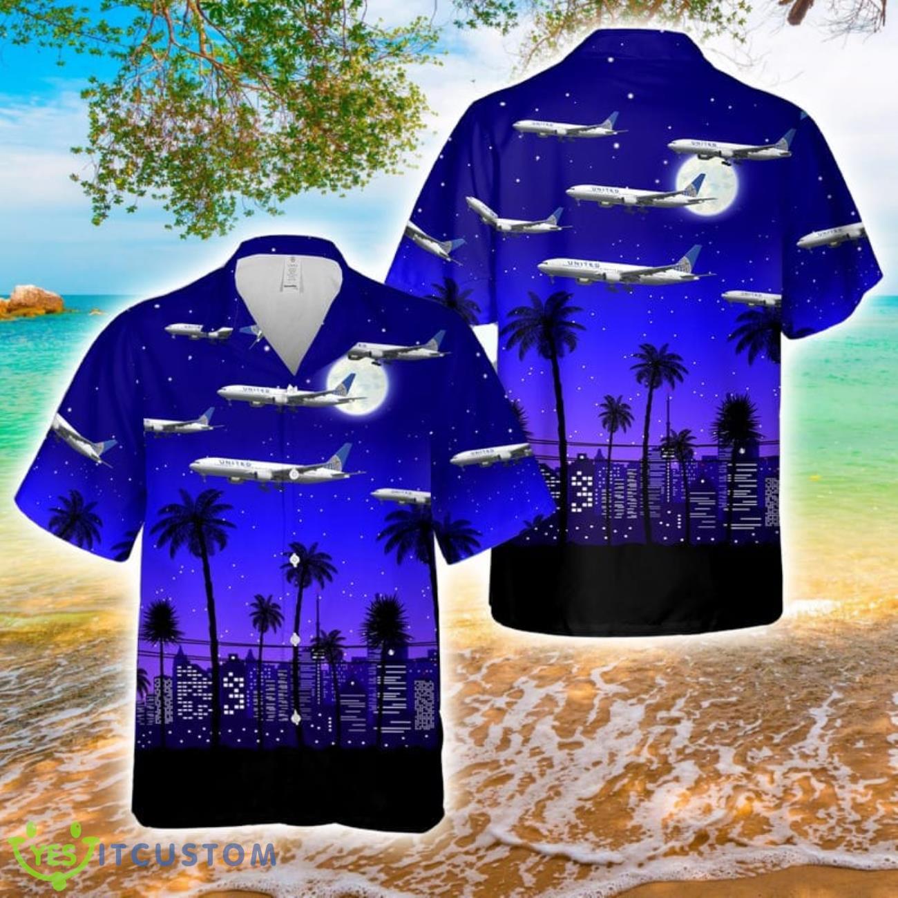 Boeing 777-200 Of United Airlines Hawaiian Shirt 3D Printed Button Shirt 2 Boeing 777-200 Of United Airlines Hawaiian Shirt 3D Printed Button Shirt Product Photo 1