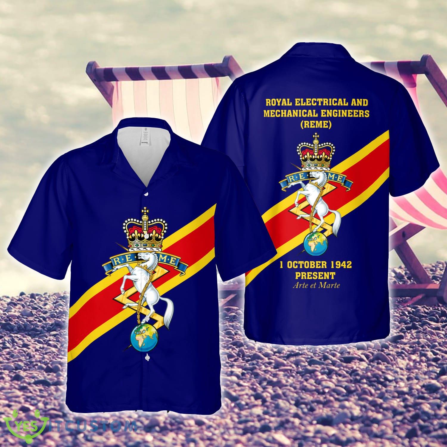 British Army Royal Electrical and Mechanical Engineers (REME) Hawaiian Shirt 2 British Army Royal Electrical and Mechanical Engineers (REME) Hawaiian Shirt - British Army Royal Electrical and Mechanical Engineers (REME) Hawaiian Shirt
