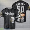 Chicago White Sox Peanut Snoopy Baseball Jersey Black Striped Custom Name Number Product Photo 1