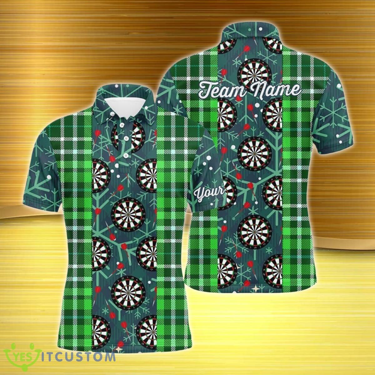 Christmas Darts Flannel Plaid Pattern Green Mens Polo Shirt Custom 3 Christmas Darts Flannel Plaid Pattern Green Mens Polo Shirt Custom Product Photo 1