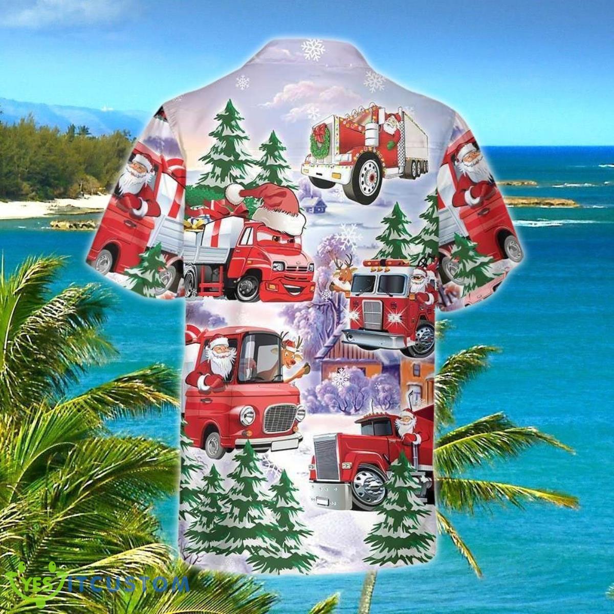 Christmas Hawaiian Shirt Style Gift, Christmas Truck Hawaiian Shirt Style Gift, Red Truck Christmas Shirt 7 Christmas Hawaiian Shirt Style Gift, Christmas Truck Hawaiian Shirt Style Gift, Red Truck Christmas Shirt Product Photo 2