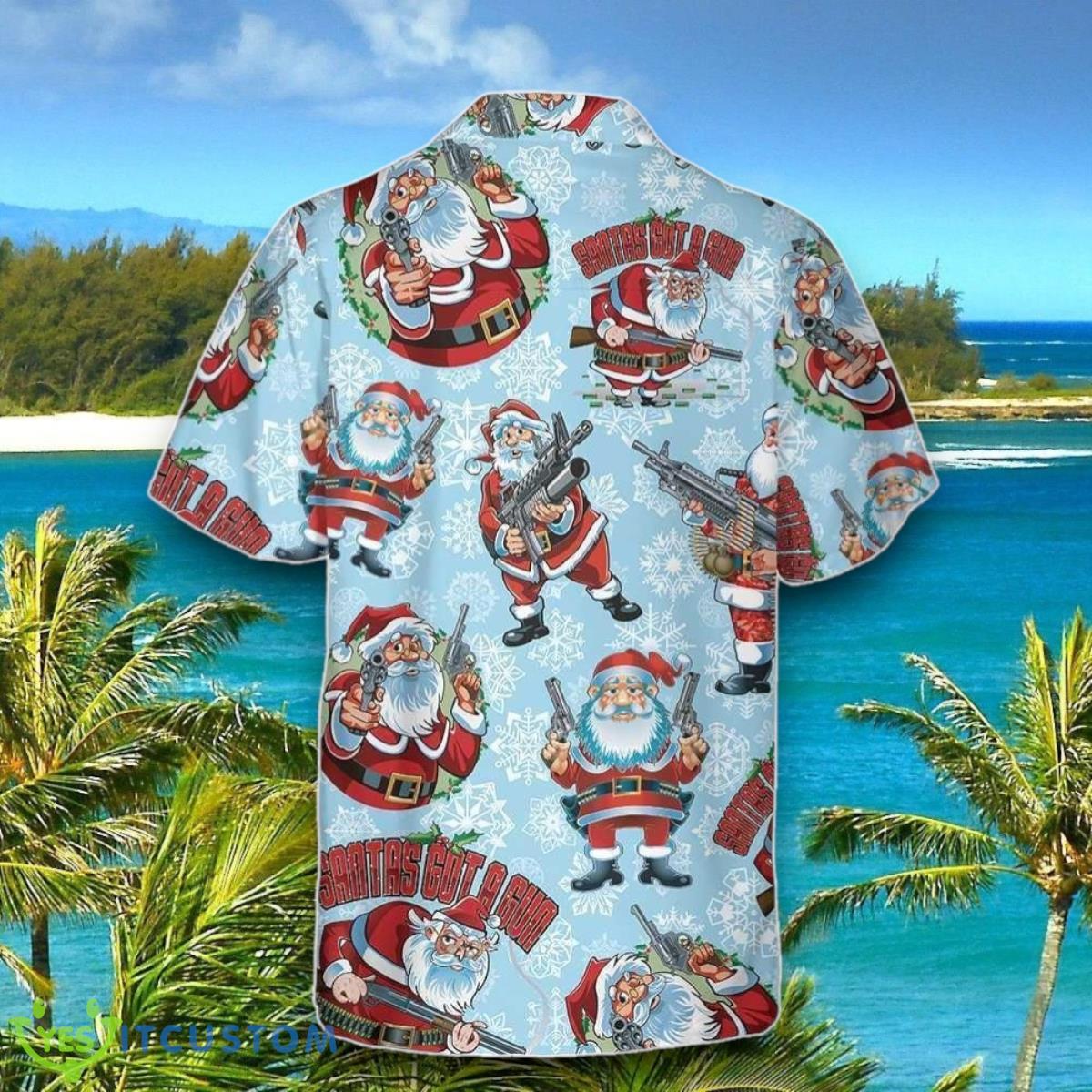 Christmas Hawaiian Shirt Style Gift, Funny Santa Claus With Machine Gun Christmas Hawaiian Shirt Style Gift 7 Christmas Hawaiian Shirt Style Gift, Funny Santa Claus With Machine Gun Christmas Hawaiian Shirt Style Gift Product Photo 2