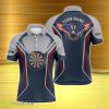 Custom Name Darts Board American Flag Eagle Blue Grey Polo Shirt Product Photo 1