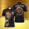 Custom Name Darts Flame Seamless Skull Men Polo Shirts Fire Crazy Product Photo 1