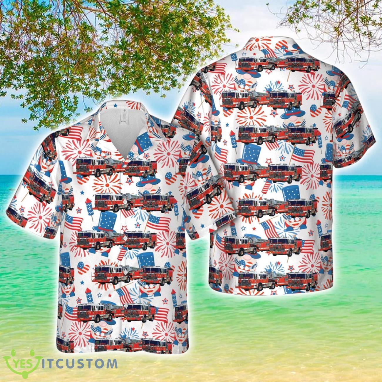 District of Columbia Fire and Emergency Medical Services Department Engine 30 & Truck 17 Da' Heights, 4th Of July Hawaiian Shirt Beach Holiday 2 District of Columbia Fire and Emergency Medical Services Department Engine 30 & Truck 17 Da