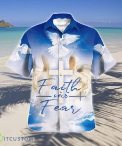 Faith Over Fear Eagle Hawaiian Shirt Style Gift Product Photo 1