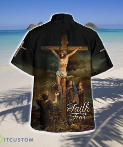 Faith Over Fear Hawaiian Shirt Christ Crucified Hawaiian Shirts Style Gift Product Photo 2