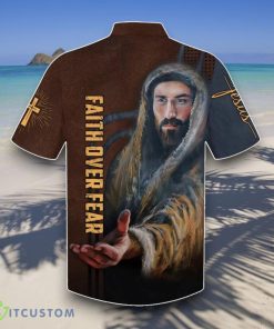 Faith Over Fear Hawaiian Shirt His Hand Is Stretched Out Hawaiian Shirts Style Gift Product Photo 2