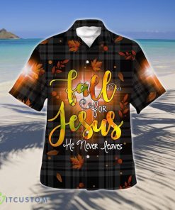 Fall For Jesus He Never Leaves Hawaiian Shirt Style Gift Product Photo 1