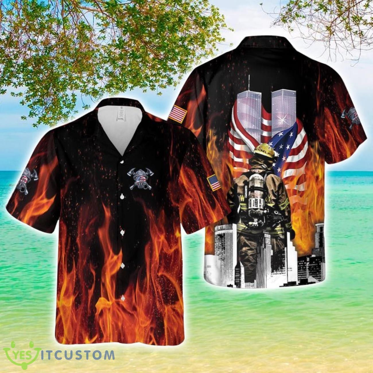 Firefighter 343 Hawaiian Shirt 3D Printed Button Shirt 2 Firefighter 343 Hawaiian Shirt 3D Printed Button Shirt Product Photo 1