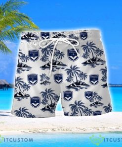 Girondins de Bordeaux Coconut Vintage Pattern Beach 3D Hawaiian Shirt And Shorts Product Photo 2
