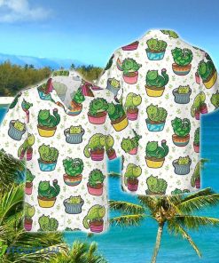 Green Cat Cactus Pattern Hawaiian Shirt Style Gift 5 Green Cat Cactus Pattern Hawaiian Shirt Style Gift Product Photo 3