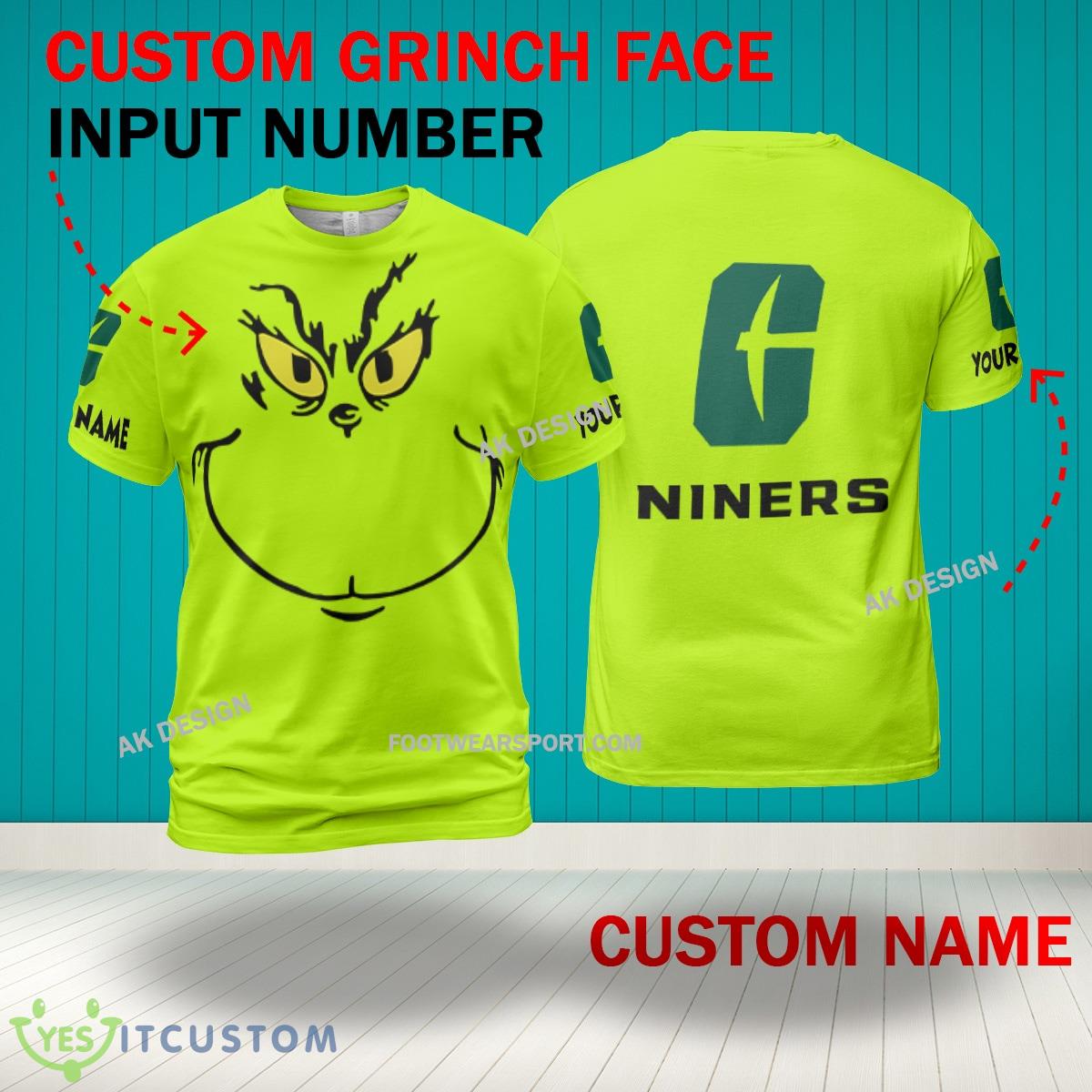 Grinch Face Charlotte 49ers 3D Hoodie, Zip Hoodie, Sweater Green AOP Custom Number And Name 2 Grinch Face Charlotte 49ers 3D Hoodie, Zip Hoodie, Sweater Green AOP Custom Number And Name - Grinch Face NCAA Charlotte 49ers 3D Shirt