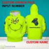 Grinch Face Coastal Carolina Chanticleers 3D Hoodie, Zip Hoodie, Sweater Green AOP Custom Number And Name - Grinch Face NCAA Coastal Carolina Chanticleers 3D Hoodie