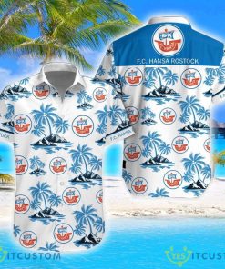 Hansa Rostock Coconut Vintage Pattern Beach 3D Hawaiian Shirt And Shorts Product Photo 1