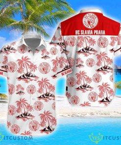 HC Slavia Praha Coconut Vintage Pattern Beach 3D Hawaiian Shirt And Shorts Product Photo 1